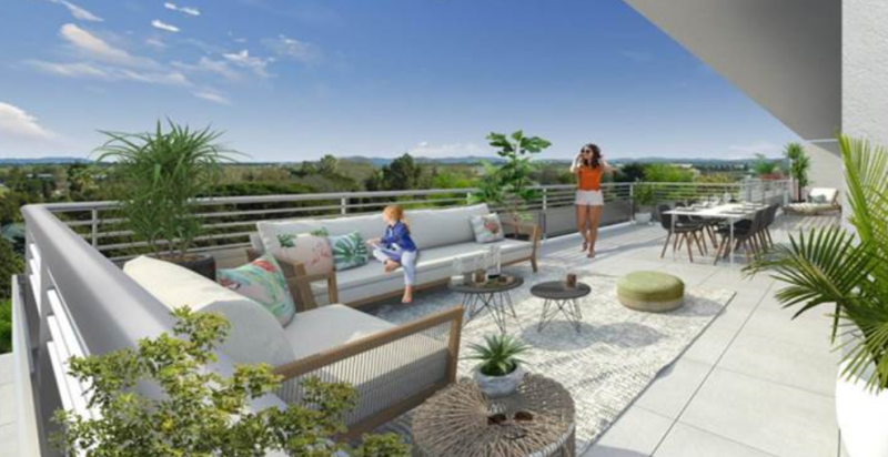 Penthouse toit terrasse programme unique Hyeres parc olbius Riquier