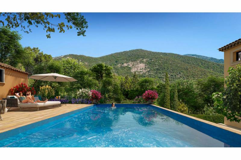 A vendre dans residence rare centre Grimaud avec piscine appartements neufs vue dégagée